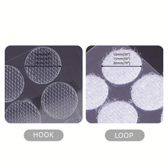 Transparent Hook & Loop Dots 108pairs 10mm 102pairs 15mm 100pairs 20mm Diameter