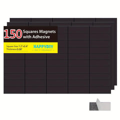 150pcs Self Adhesive Square Magnets 3.05cm X 1.02cm Peel & Stick Magnetic Sheets