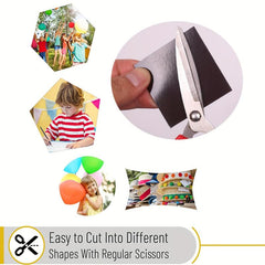 10pcs Square Rubber Soft Magnet Patch Adhesive Backed & Long Strip Magnetic
