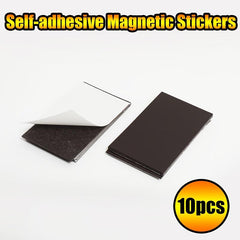 10pcs Square Rubber Soft Magnet Patch Adhesive Backed & Long Strip Magnetic