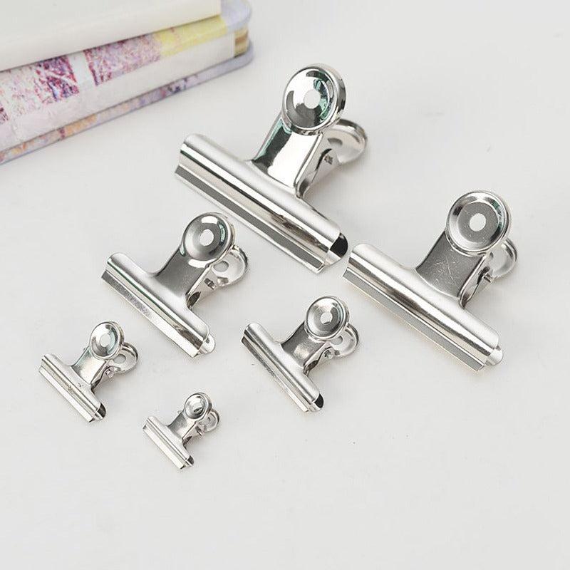 5PCS Metal Paper Clip Set 22 31 38 50mm Grip Clamps Office School Stationery