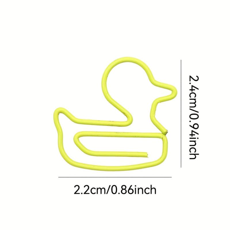 20pcs Duck Shaped Paperclips for Student Stationery & Office Paper Clips