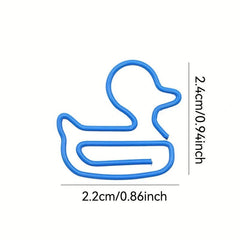 20pcs Duck Shaped Paperclips for Student Stationery & Office Paper Clips
