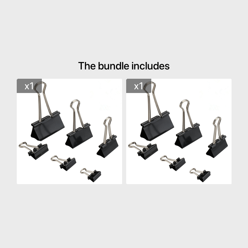 12pcs Metal Binder Note Organizer File Paper Clip Office Supplies