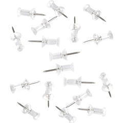 Clear Push Pins Tacks 100 Pack