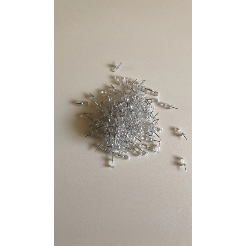 Clear Push Pins Tacks 100 Pack