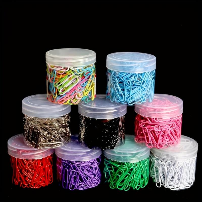 200pcs Multicolor Metal Paper Clips Bookmark Nickel Plated