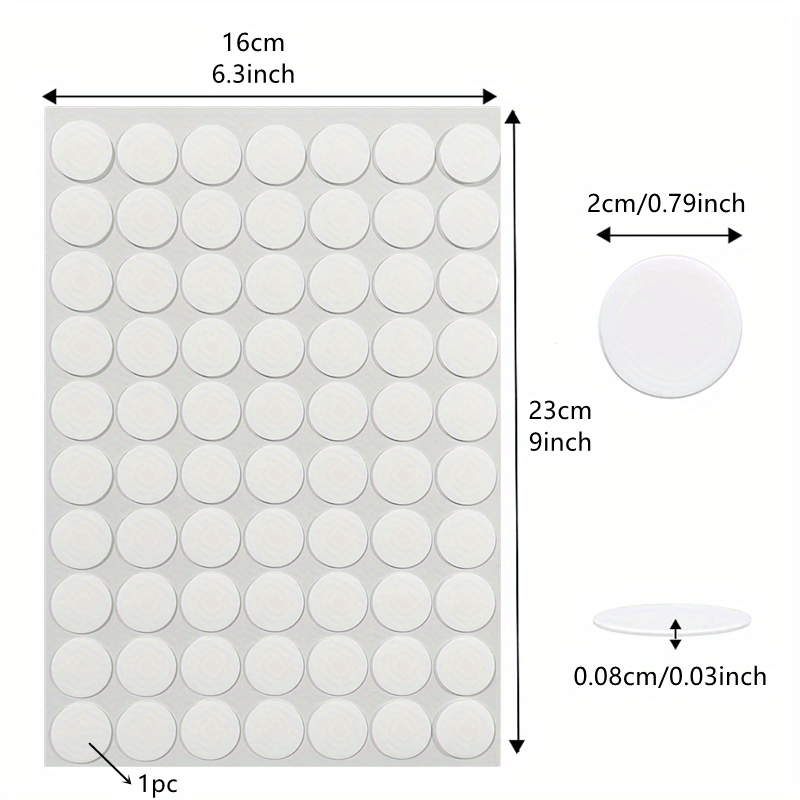 70 Double Sided Sticky Dot Stickers Putty Clear Sticky Tack Waterproof 10mm