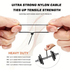 100pcs Cable Zip Ties Self Locking Nylon Cord Management Ties Plastic Wire Ties