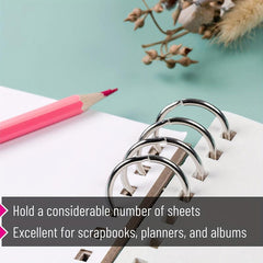 40 PCS Nickel Plated Steel Book Rings for Index Cards