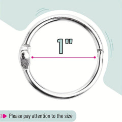40 PCS Nickel Plated Steel Book Rings for Index Cards