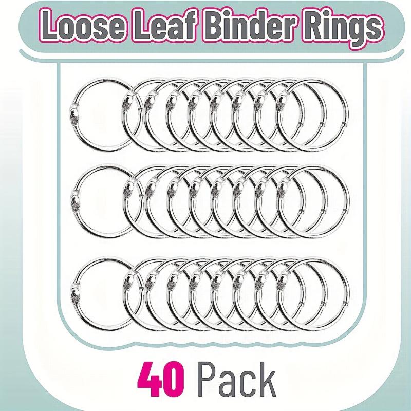 40 PCS Nickel Plated Steel Book Rings for Index Cards