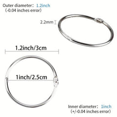 40 PCS Nickel Plated Steel Book Rings for Index Cards