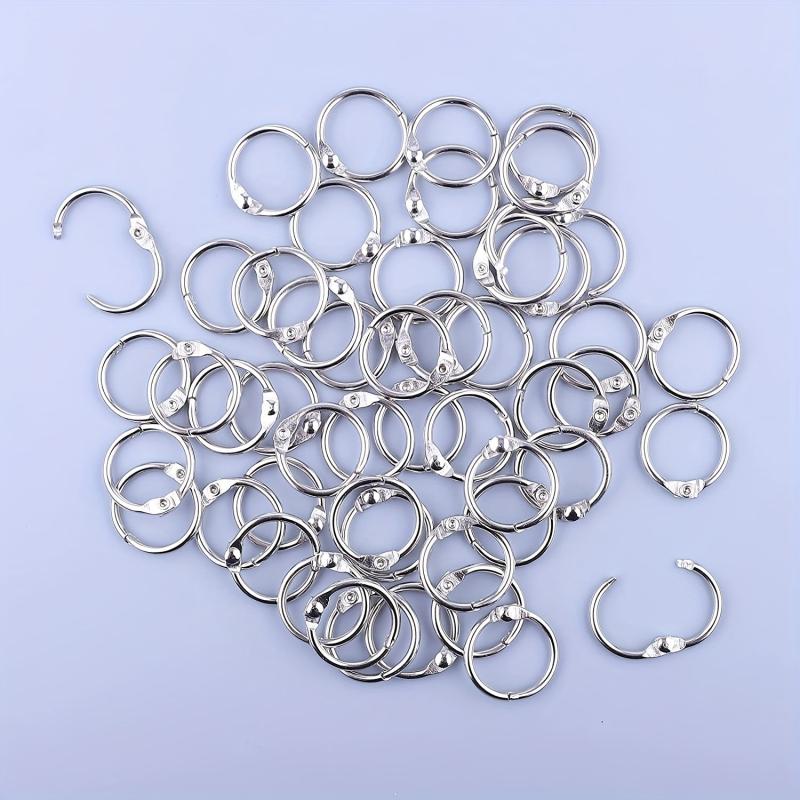 40 PCS Nickel Plated Steel Book Rings for Index Cards