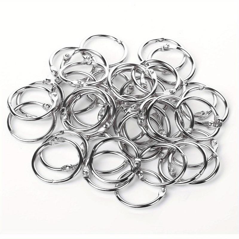 40 PCS Nickel Plated Steel Book Rings for Index Cards