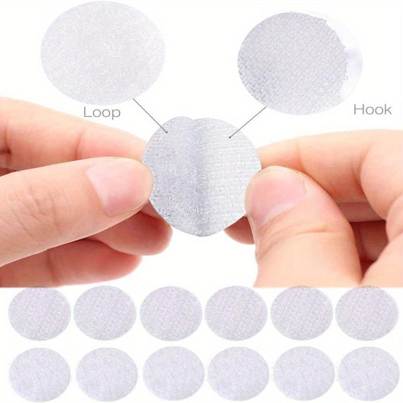 100pcs Waterproof Adhesive Hook and Loop Fastener Round Tapes