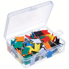 50pcs Decorative Push Pins Flag Plastic Head Steel Pin Map Thumbtacks