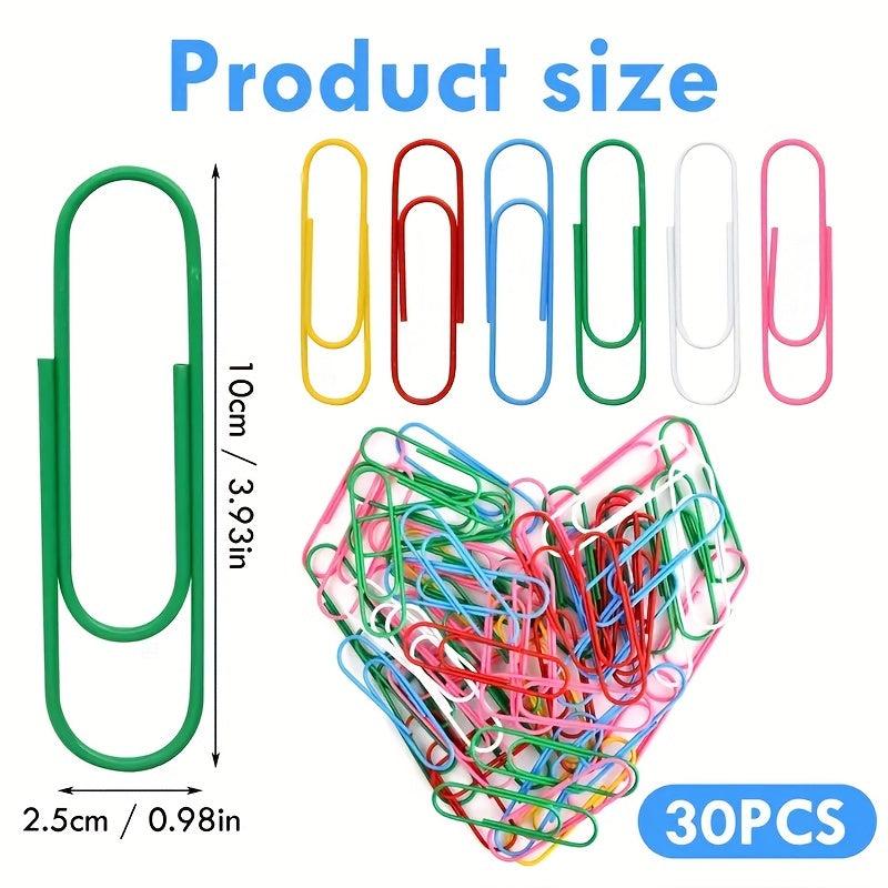 Paper Clips 30 Pack 4 Inches Mega Large Multicolor Paperclips