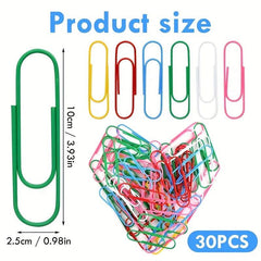 Paper Clips 30 Pack 4 Inches Mega Large Multicolor Paperclips
