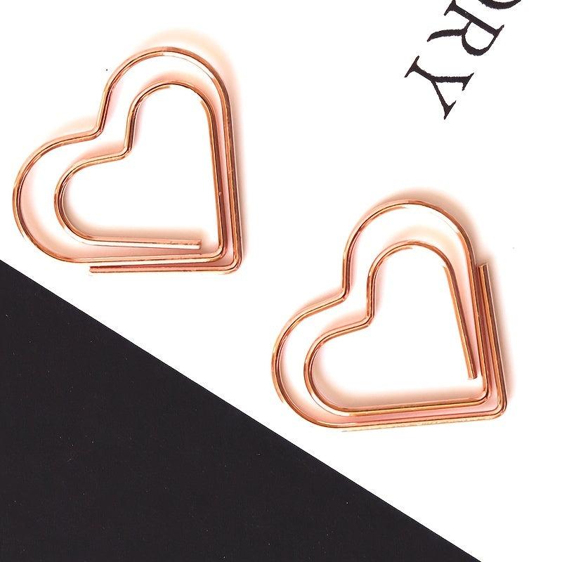 10pcs Colorful Love Paper Clip Office Stationery Metal Cartoon Bookmark