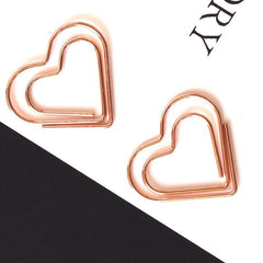 10pcs Colorful Love Paper Clip Office Stationery Metal Cartoon Bookmark