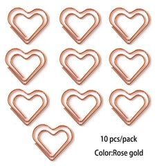 10pcs Colorful Love Paper Clip Office Stationery Metal Cartoon Bookmark