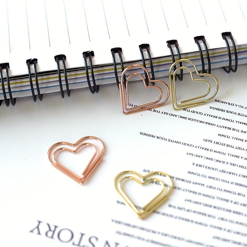 10pcs Colorful Love Paper Clip Office Stationery Metal Cartoon Bookmark