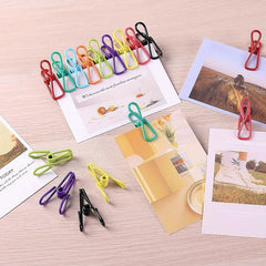 10pcs Chip Clips 5.08cm Assorted Colors PVC Coated Utility Bag Clips