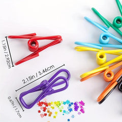 10pcs Chip Clips 5.08cm Assorted Colors PVC Coated Utility Bag Clips
