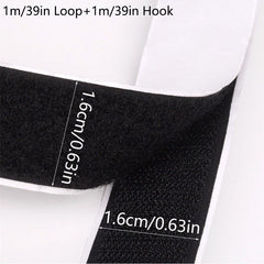 39in Adhesive Hook & Loop Fastener Tape DIY Sewing Curtain Adhesive 16 20 38