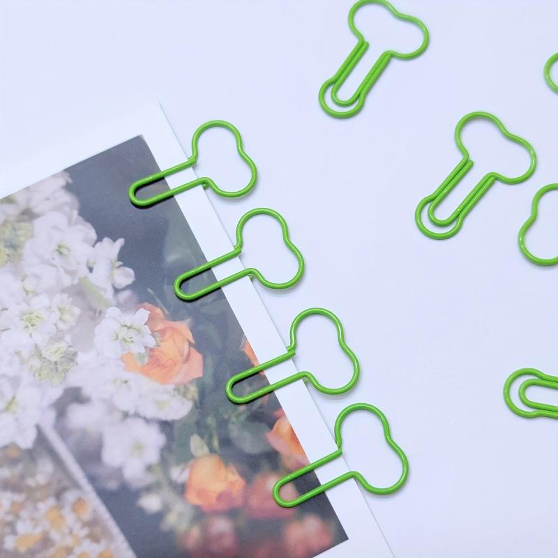 10pcs Green Paper Clips for Fun Office Supplies School