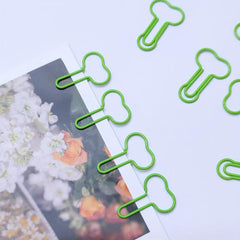 10pcs Green Paper Clips for Fun Office Supplies School