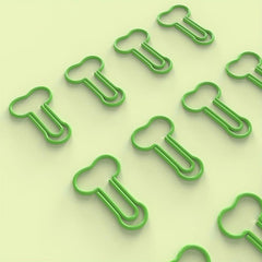 10pcs Green Paper Clips for Fun Office Supplies School