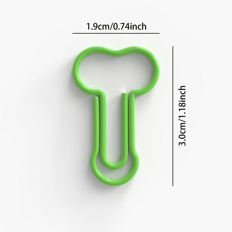 10pcs Green Paper Clips for Fun Office Supplies School