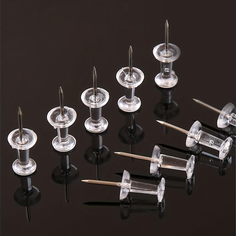 200pcs Transparent Small Push Pin For Wall Bulletin Board