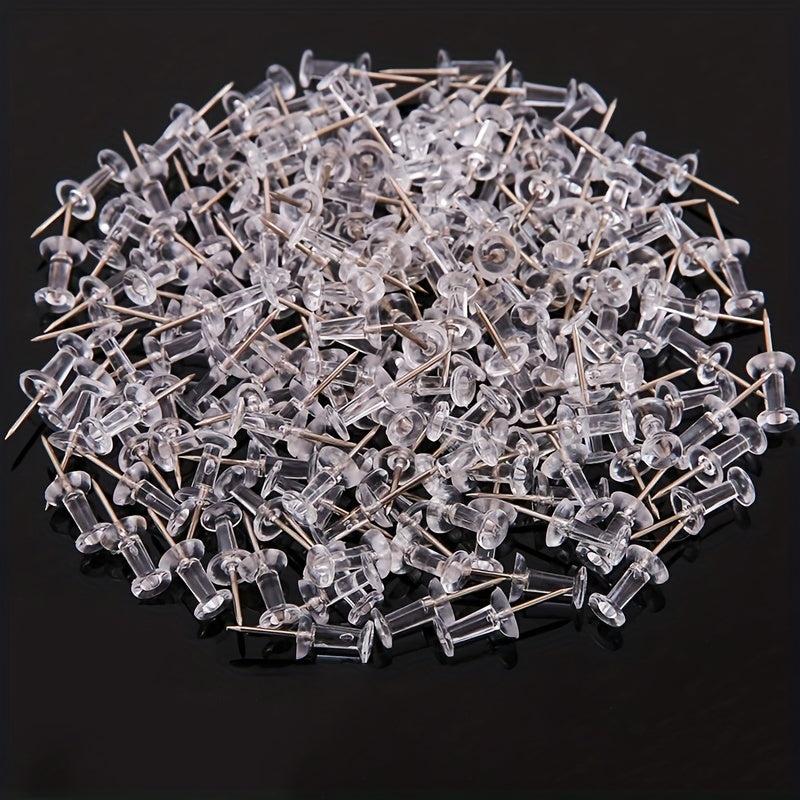 200pcs Transparent Small Push Pin For Wall Bulletin Board
