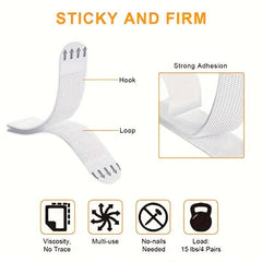 24 Pairs Hanging Strips Heavy Duty Kit Adhesive Damage Removable Wall Tape