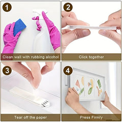 24 Pairs Hanging Strips Heavy Duty Kit Adhesive Damage Removable Wall Tape