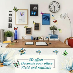 20pcs 3D Simulated Butterfly Push Pin Creative Decorative Flower Cork Board Pin