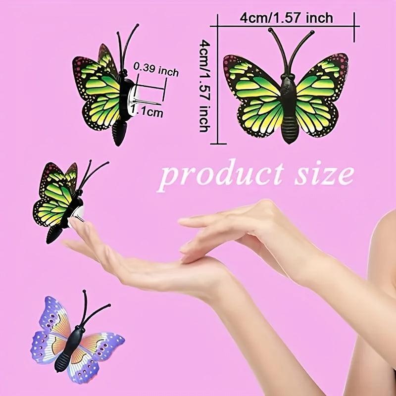 20pcs 3D Simulated Butterfly Push Pin Creative Decorative Flower Cork Board Pin