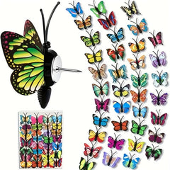 20pcs 3D Simulated Butterfly Push Pin Creative Decorative Flower Cork Board Pin