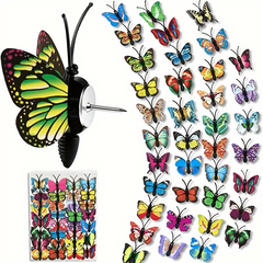 20pcs 3D Simulated Butterfly Push Pin Creative Decorative Flower Cork Board Pin