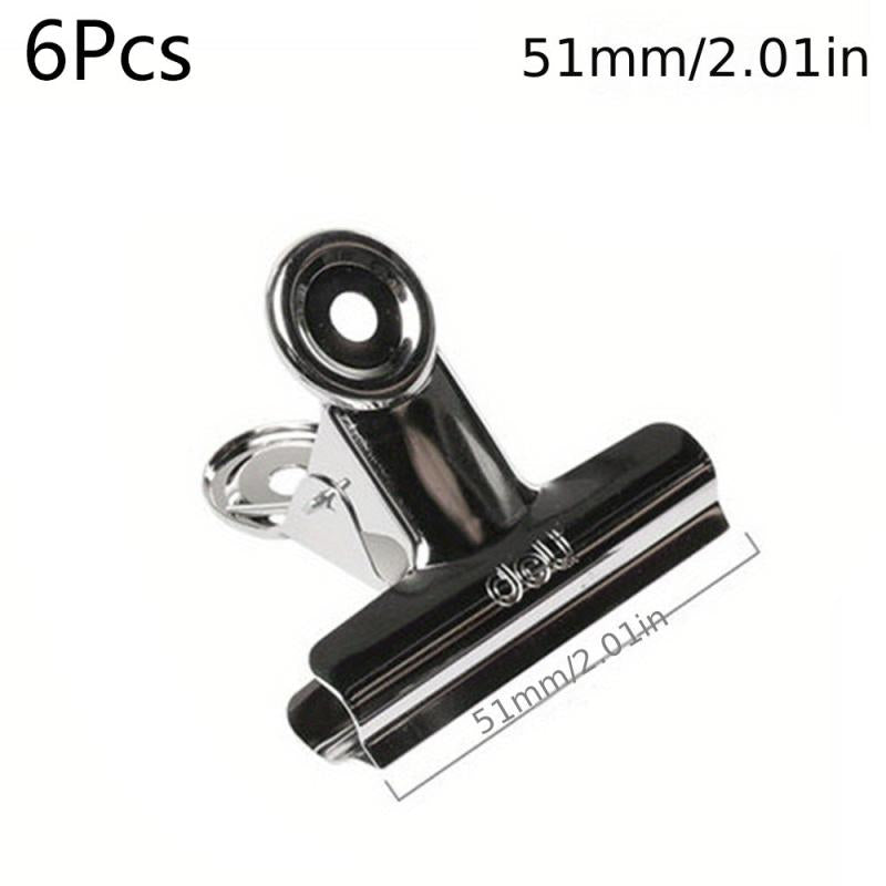 6pcs Stainless Steel Paperclips Assorted Sizes Silvery Metal
