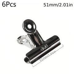 6pcs Stainless Steel Paperclips Assorted Sizes Silvery Metal