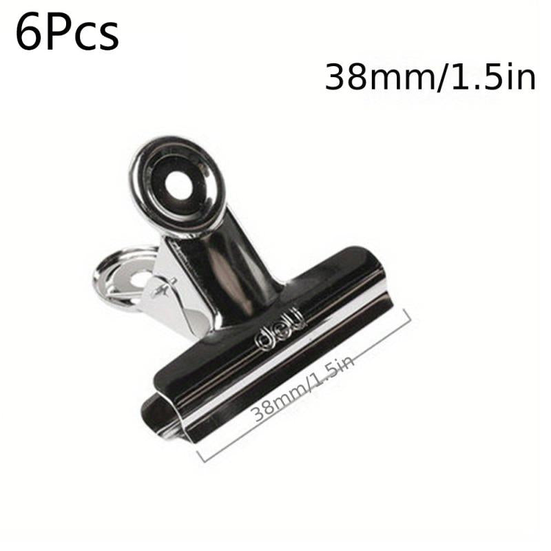 6pcs Stainless Steel Paperclips Assorted Sizes Silvery Metal