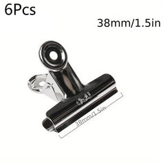 6pcs Stainless Steel Paperclips Assorted Sizes Silvery Metal