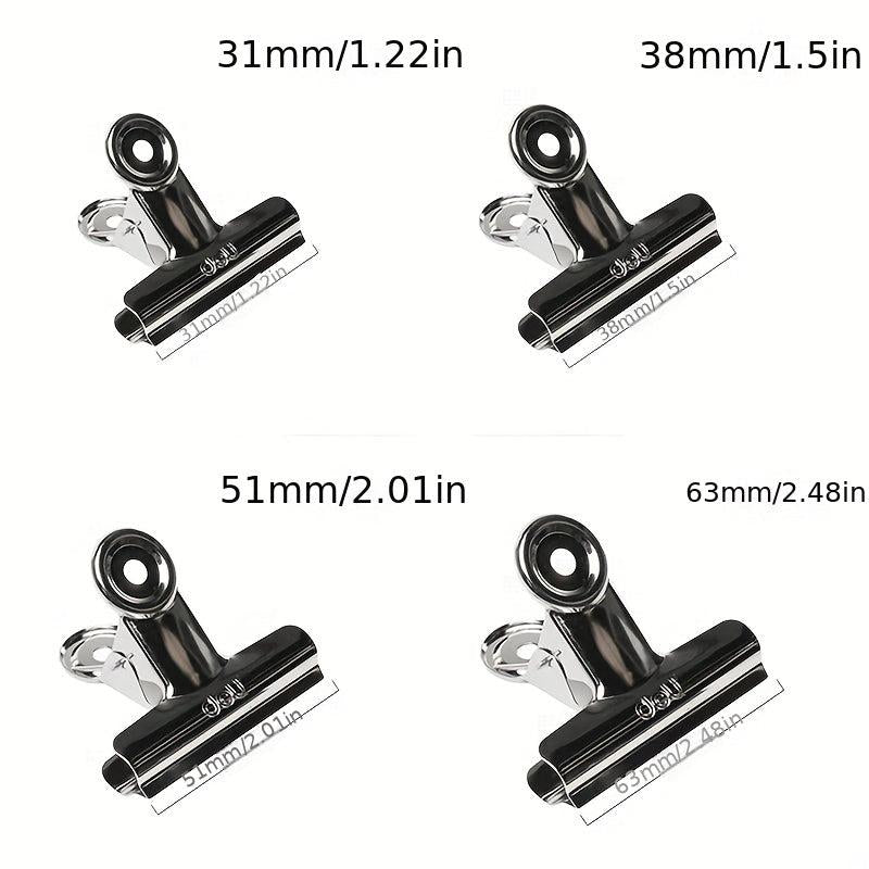 6pcs Stainless Steel Paperclips Assorted Sizes Silvery Metal