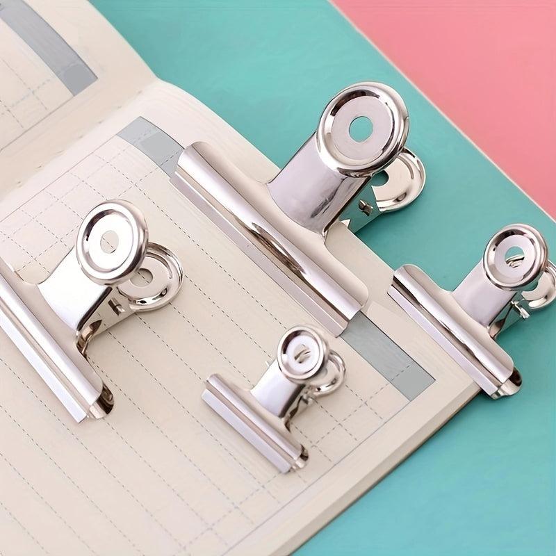 6pcs Stainless Steel Paperclips Assorted Sizes Silvery Metal
