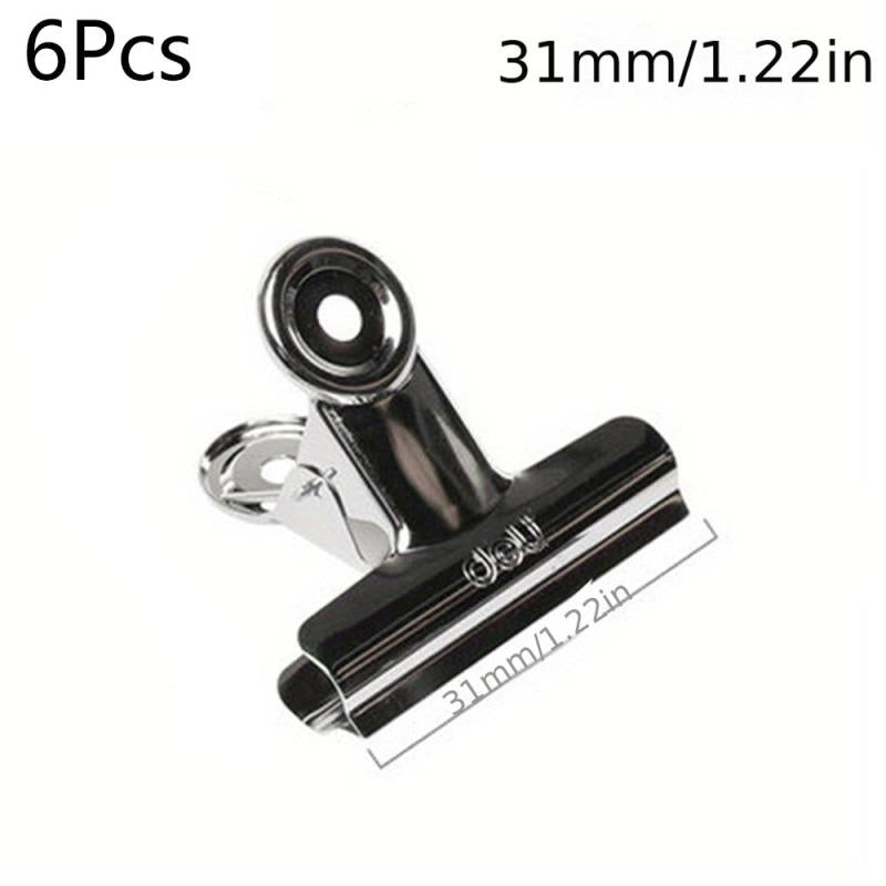 6pcs Stainless Steel Paperclips Assorted Sizes Silvery Metal