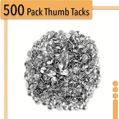 500 Pcs Silver Thumb Tacks for Home School Office